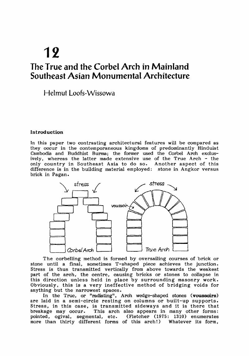 The True and the Corbel Arch in Mainland Southeast Asian