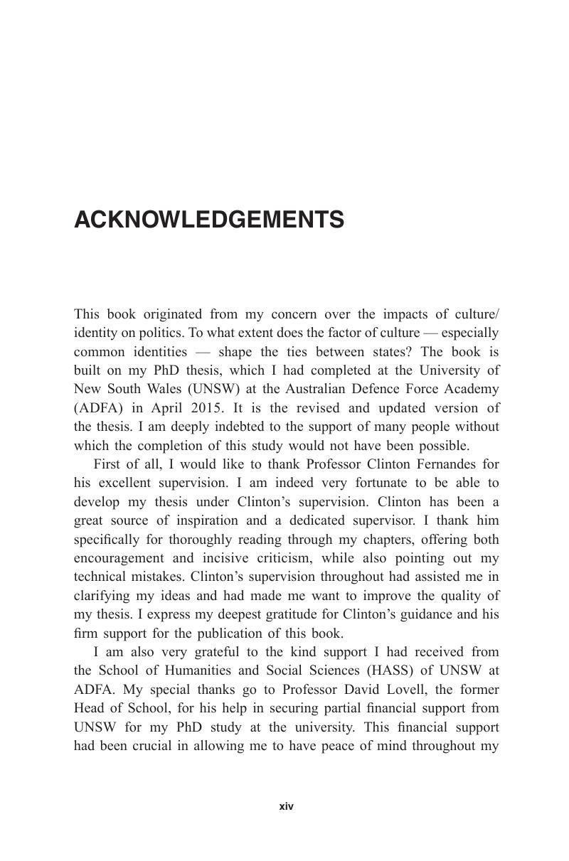 Acknowledgements - Special Relationship in the Malay World