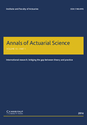 Annals of Actuarial Science Volume 10 - Issue 1 -