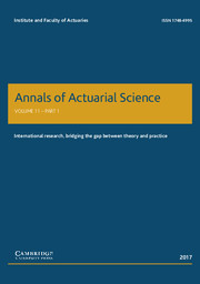 Annals of Actuarial Science Volume 11 - Issue 1 -