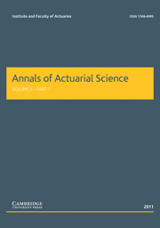 Annals of Actuarial Science Volume 5 - Issue 1 -