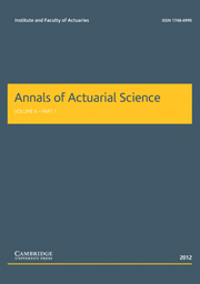 Annals of Actuarial Science Volume 6 - Issue 1 -