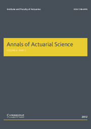 Annals of Actuarial Science Volume 6 - Issue 2 -