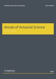 Annals of Actuarial Science Volume 7 - Issue 2 -
