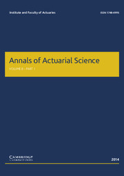 Annals of Actuarial Science Volume 8 - Issue 1 -