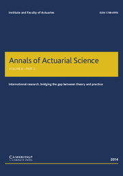 Annals of Actuarial Science Volume 8 - Issue 2 -