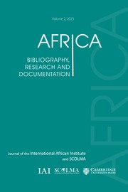 Africa Bibliography, Research and Documentation Volume 2 - Issue  -