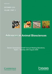 Advances in Animal Biosciences Volume 1 - Issue 3 -  Darwin Symposium: EAAP Annual Meeting Barcelona, Spain – Tuesday 25th August 2009