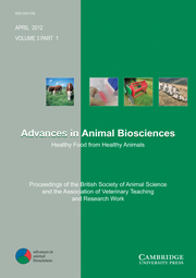 Advances in Animal Biosciences Volume 3 - Issue 1 -  Proceedings of the British Society of Animal Science and the Association of Veterinary Teaching and Research Work