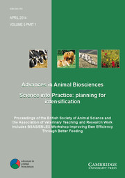 Advances in Animal Biosciences Volume 5 - Issue 1 -  Proceedings of the British Society of Animal Science and the Association of Veterinary Teaching and Research Work includes BSAS/EBLEX Workshop Improving Ewe Efficiency Through Better Feeding
