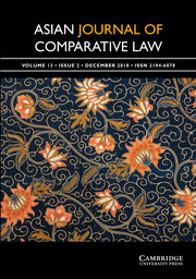 Asian Journal of Comparative Law Volume 13 - Issue 2 -