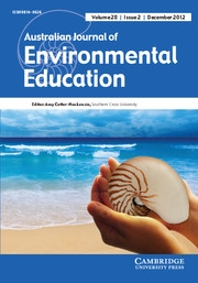 Australian Journal of Environmental Education Volume 28 - Issue 2 -