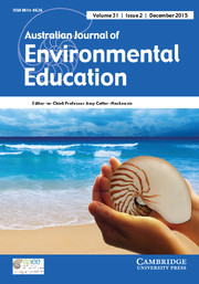 Australian Journal of Environmental Education Volume 31 - Issue 2 -