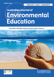 Australian Journal of Environmental Education Volume 32 - Special Issue1 -  18th AAEE Biennial Conference - Sustainability, Smart Strategies for the 21st Century