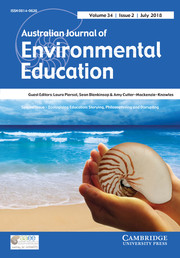 Australian Journal of Environmental Education Volume 34 - Special Issue2 -  Ecologising Education: Storying, Philosophising and Disrupting
