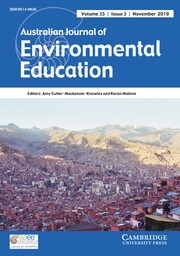 Australian Journal of Environmental Education Volume 35 - Issue 3 -
