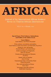 Africa Volume 81 - Issue 1 -  Print Cultures, Nationalisms and Publics of the Indian Ocean