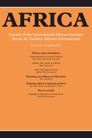 Africa Volume 93 - Issue 4 -