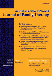 Australian and New Zealand Journal of Family Therapy Volume 33 - Issue 3 -  Trauma and Systemic Therapy