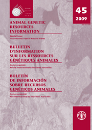 Animal Genetic Resources/Resources génétiques animales/Recursos genéticos animales Volume 45 - Issue  -