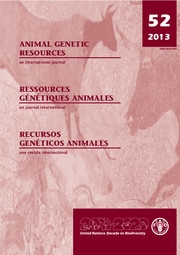 Animal Genetic Resources/Resources génétiques animales/Recursos genéticos animales Volume 52 - Issue  -