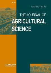 The Journal of Agricultural Science Volume 140 - Issue 4 -
