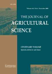 The Journal of Agricultural Science Volume 143 - Issue 6 -