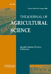 The Journal of Agricultural Science Volume 144 - Issue 4 -