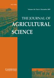 The Journal of Agricultural Science Volume 145 - Issue 6 -