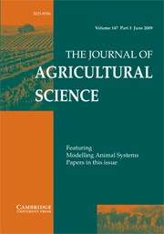 The Journal of Agricultural Science Volume 147 - Issue 3 -