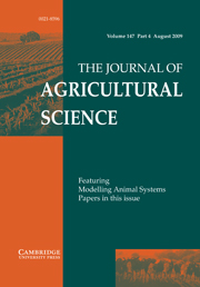 The Journal of Agricultural Science Volume 147 - Issue 4 -