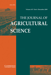 The Journal of Agricultural Science Volume 147 - Issue 6 -