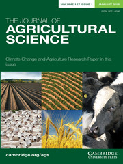 The Journal Of Agricultural Science: Volume 157 - Issue 1 | Cambridge Core