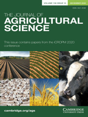 The Journal of Agricultural Science Volume 158 - Issue 10 -  iCROPM 2020
