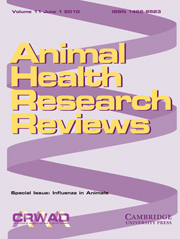 Animal Health Research Reviews Volume 11 - Issue 1 -  Influenza in Animals