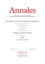 Annales. Histoire, Sciences Sociales Volume 73 - Issue 2 -