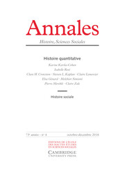 Annales. Histoire, Sciences Sociales Volume 73 - Issue 4 -