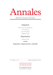 Annales. Histoire, Sciences Sociales Volume 76 - Issue 3 -