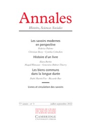Annales. Histoire, Sciences Sociales Volume 77 - Issue 3 -