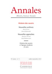 Annales. Histoire, Sciences Sociales Volume 78 - Issue 3 -