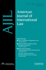 American Journal Of International Law: Volume 112 - Issue 2 | Cambridge ...