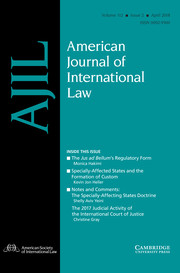 American Journal of International Law Volume 112 - Issue 2 -