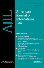American Journal of International Law Volume 115 - Issue 1 -