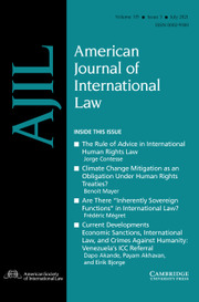American Journal of International Law Volume 115 - Issue 3 -