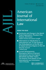 American Journal of International Law Volume 117 - Issue 1 -