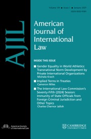 American Journal of International Law Volume 119 - Issue 1 -