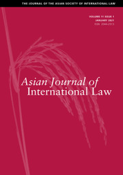 Asian Journal of International Law Volume 11 - Issue 1 -
