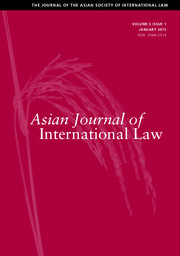 Asian Journal of International Law Volume 5 - Issue 1 -