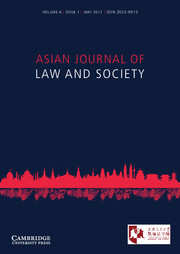Asian Journal of Law and Society Volume 4 - Issue 1 -