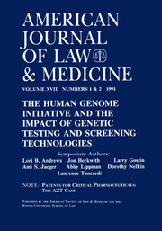 American Journal of Law & Medicine Volume 17 - Issue 1-2 -  The Human Genome Initiative and the Impact of Genetic Testing and Screening Technologies